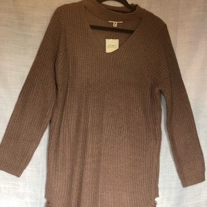 Distressed sweater dress